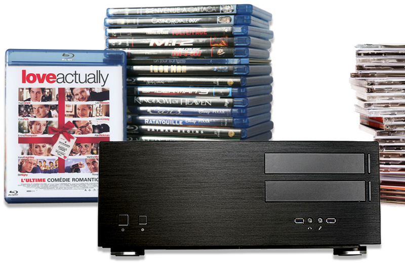 Un serveur pour la dématérialisation automatique de tous vos disques CD / DVD / Blu-ray et centraliser votre audiothèque et filmothèque